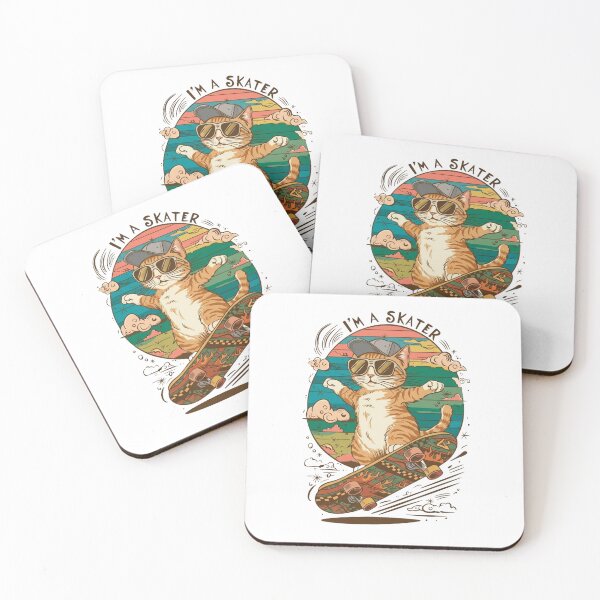 Item preview, Skater Cat Retro Vintage Cool Kitten Skateboarding T-Shirt designed and sold by GozdeSoftChaos.
