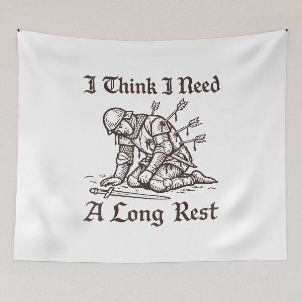 Item preview, Long Rest Medieval Knight DnD Humor designed and sold by MelBarrerahh.