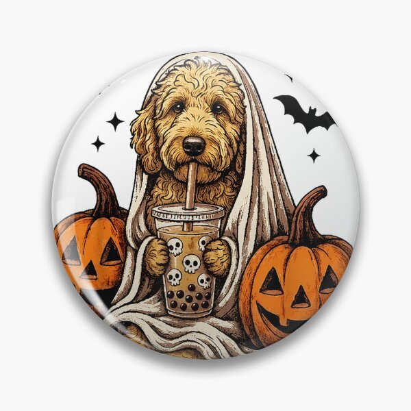 Item preview, Goldendoodle Halloween Ghost and Boba designed and sold by MelBarrerahh.