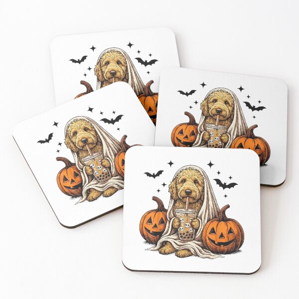 Item preview, Goldendoodle Halloween Ghost and Boba designed and sold by MelBarrerahh.