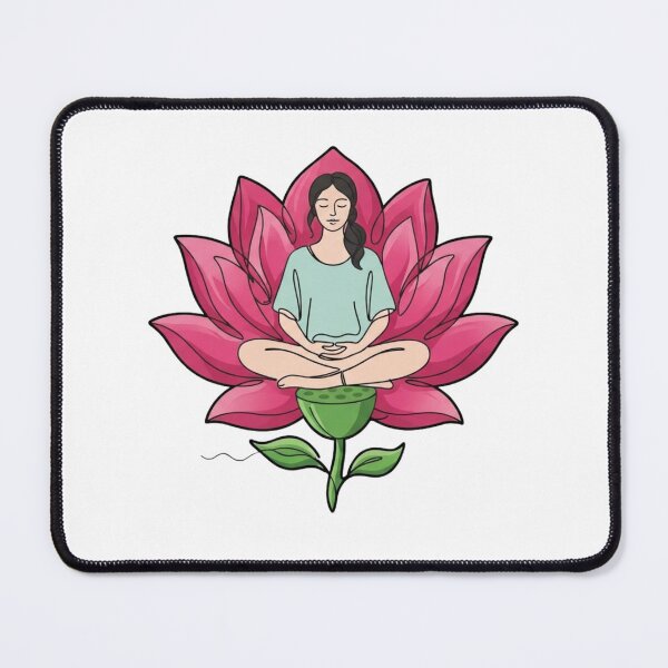 Item preview, Minimalist Lotus Meditation Woman Aesthetic Mental Health T-Shirt Design designed and sold by BS Creations.
