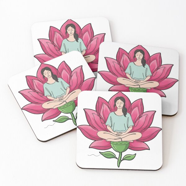 Item preview, ​Minimalist Lotus Meditation Woman Aesthetic Mental Health T-Shirt Design designed and sold by BS Creations.