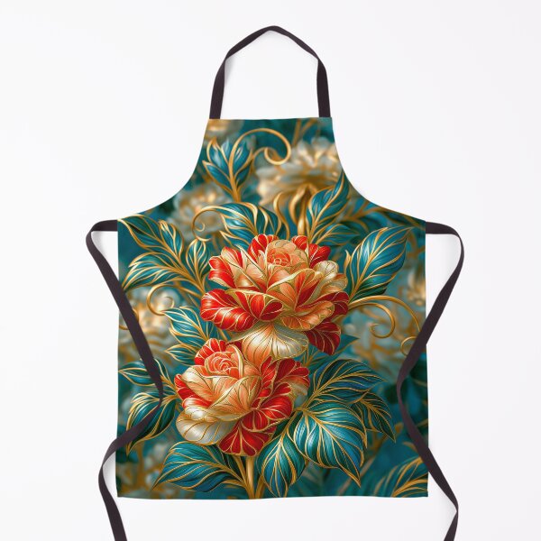 Item preview, Red and Gold Roses Botanical Art designed and sold by MargaretWiktor.