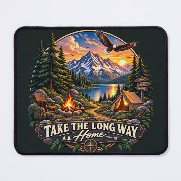 Item preview, Take The Long Way Home Camping Hiking Adventure designed and sold by Pransis_Diginer_26.