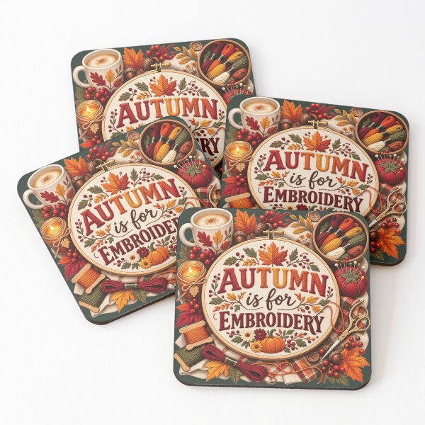 Item preview, Autumn Is for Embroidery – Cozy Fall Needlework Design designed and sold by astersgraphics.