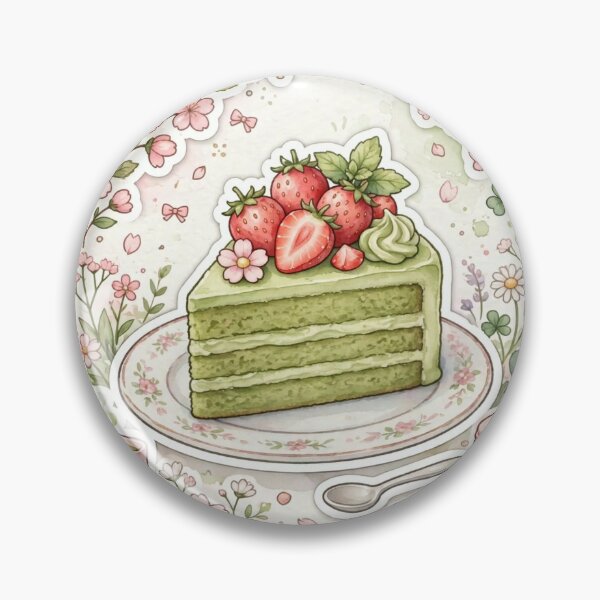 Item preview, Matcha Strawberry Cake designed and sold by mochiMooco.