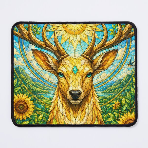 Item preview, The Guardian of Summer – Stained Glass Sun Deer designed and sold by Pixel Otaku Gallery.