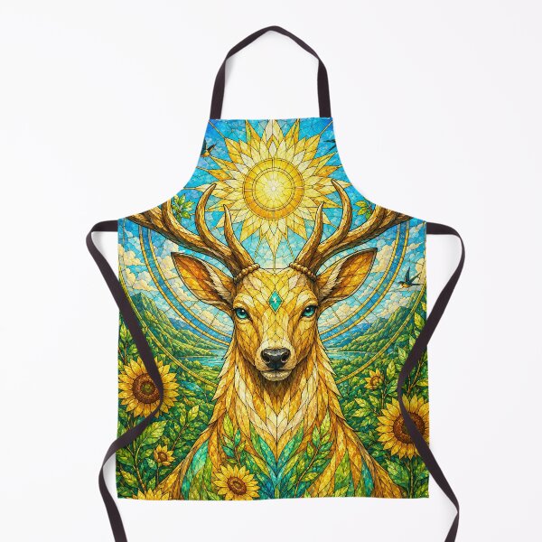 Item preview, The Guardian of Summer – Stained Glass Sun Deer designed and sold by Pixel Otaku Gallery.