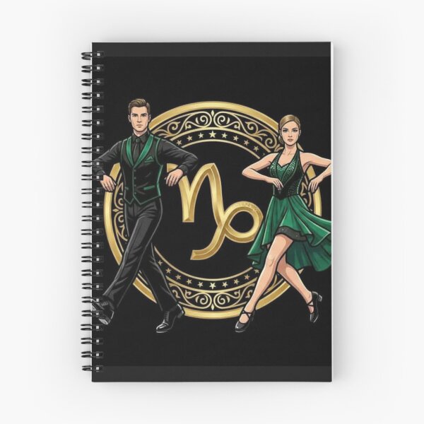 Item preview, Mystical Capricorn Dance – Emerald Green & Black Swing Couple designed and sold by Addy77shop.