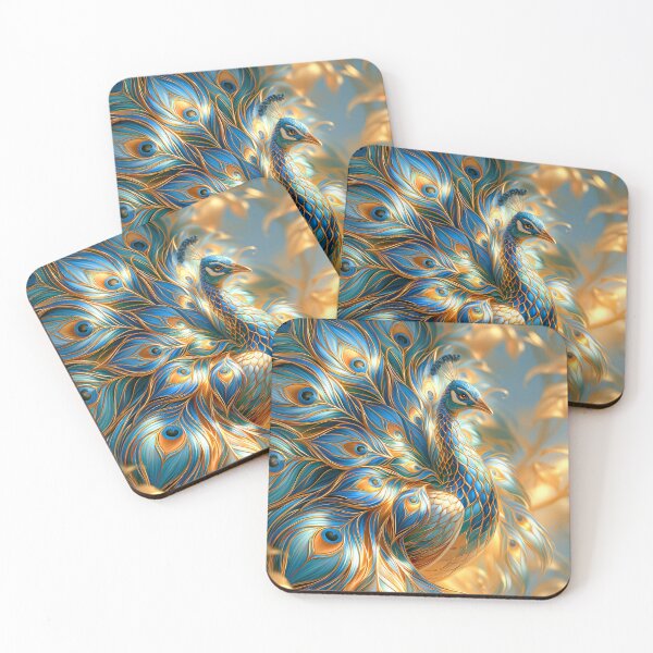 Item preview, Beautiful Peacock  in Blue and Gold designed and sold by MargaretWiktor.