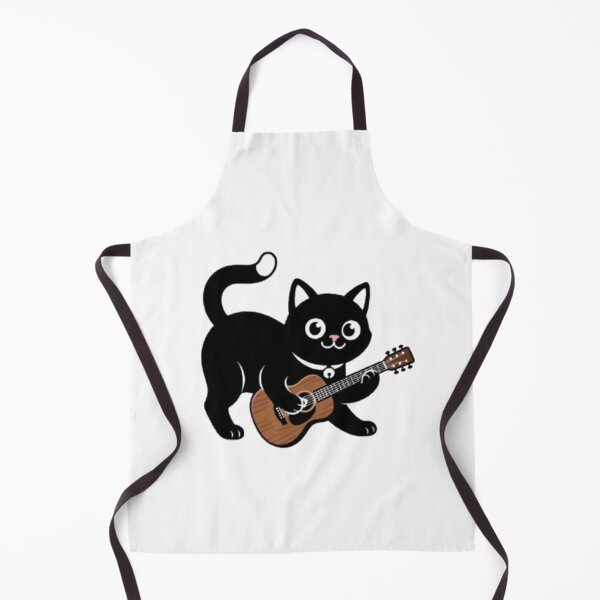 Item preview, Black Cat Playing Guitar – Cute Musician Kitten Art designed and sold by PrintforDesign.