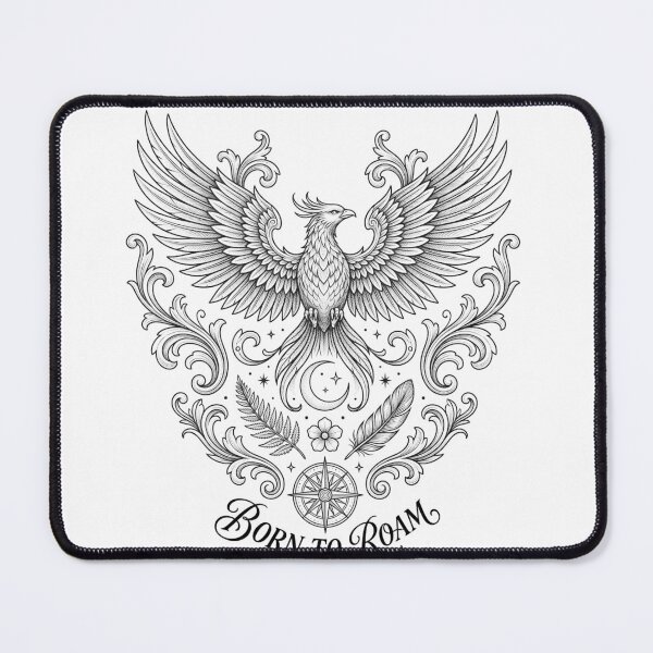 Item preview, Born to Roam — Phoenix Wings Dotwork Tattoo Art designed and sold by NikmaArt.