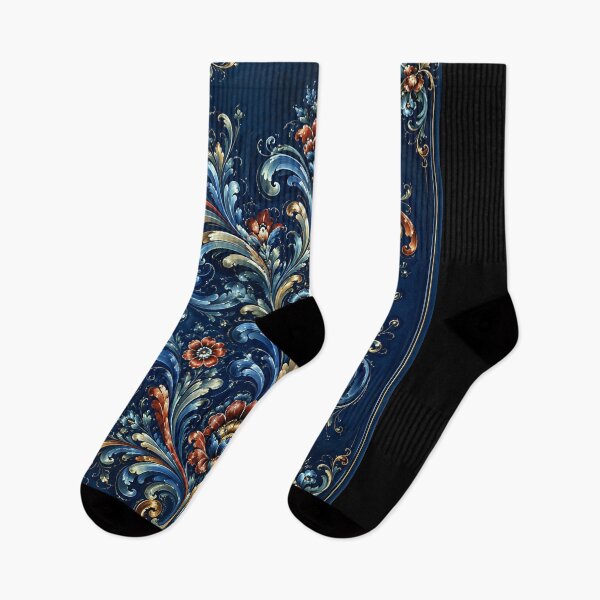 Item preview, Norwegian Blue Telemark Rosemaling ,Rosemaling Blue and Red  designed and sold by Owneysweet.