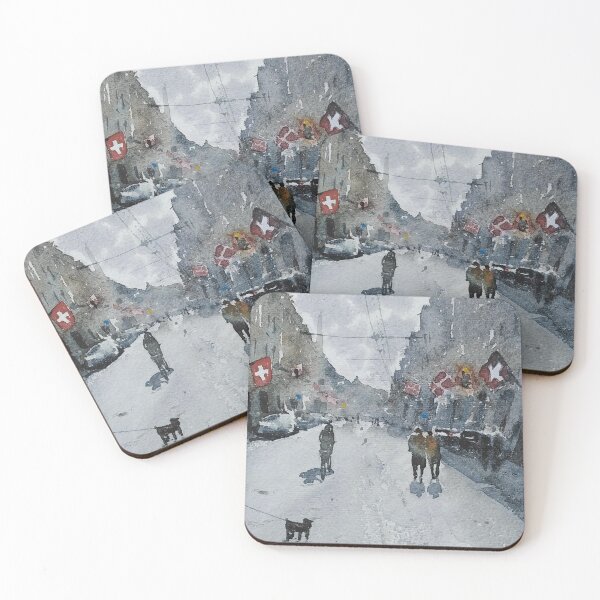 Item preview, Kramgasse After Rain Original Watercolor designed and sold by SlavaArt.