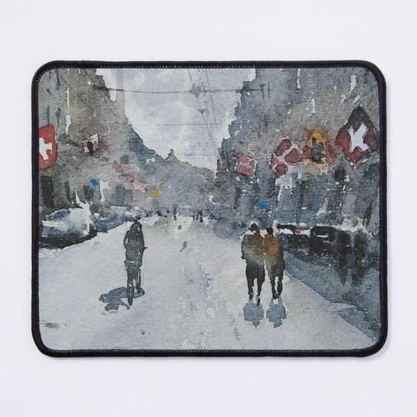 Item preview, Kramgasse After Rain Original Watercolor designed and sold by SlavaArt.