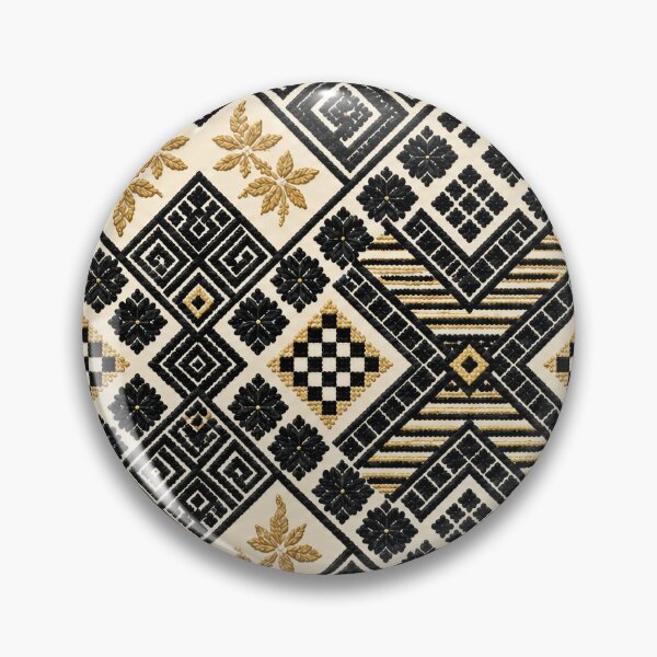 Item preview, Black & Gold Folk Geometry on Cream designed and sold by DansCreations42.