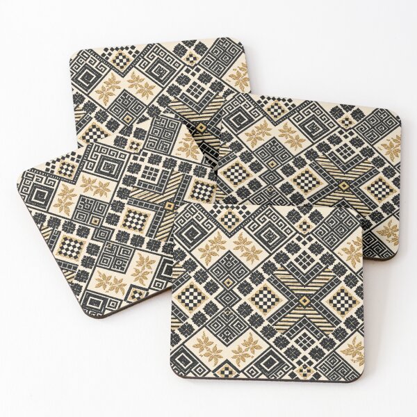 Item preview, Black & Gold Folk Geometry on Cream designed and sold by DansCreations42.
