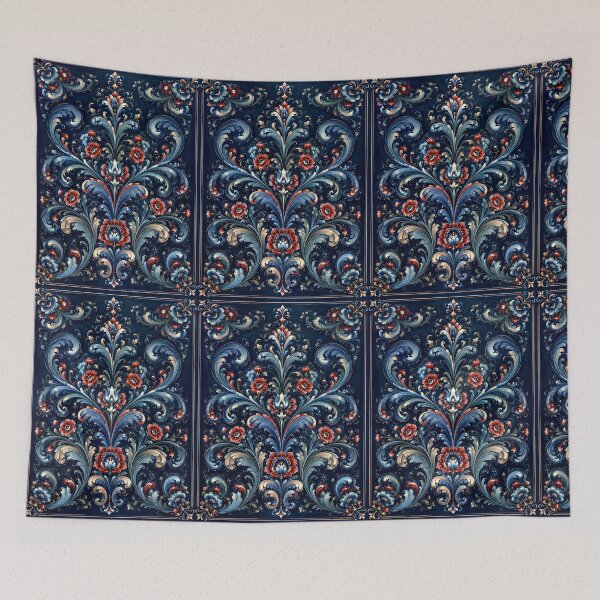 Artikelvorschau, Norwegisches Rosemaling-Öl auf, norwegisches blaues Telemark-Rosemaling entworfen und verkauft von Owneysweet.