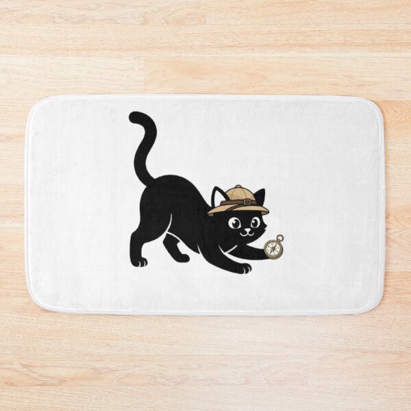 Item preview, Black Cat Explorer – Cute Adventure Kitten Art designed and sold by PrintforDesign.