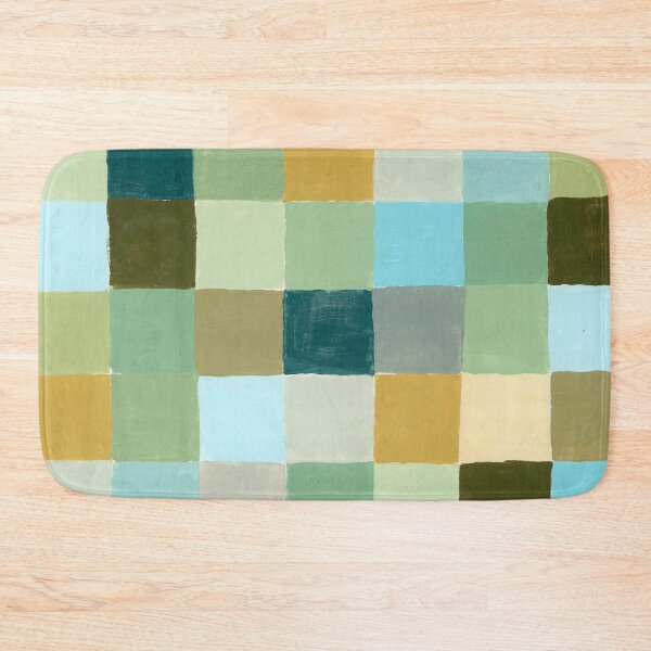 Item preview, Retro Modern Teal Sage Check Design | Handpainted Teal Sage Check Pattern designed and sold by sheseddit.