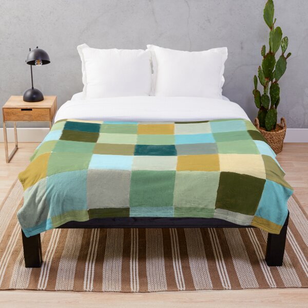 Item preview, Retro Modern Teal Sage Check Design | Handpainted Teal Sage Check Pattern designed and sold by sheseddit.