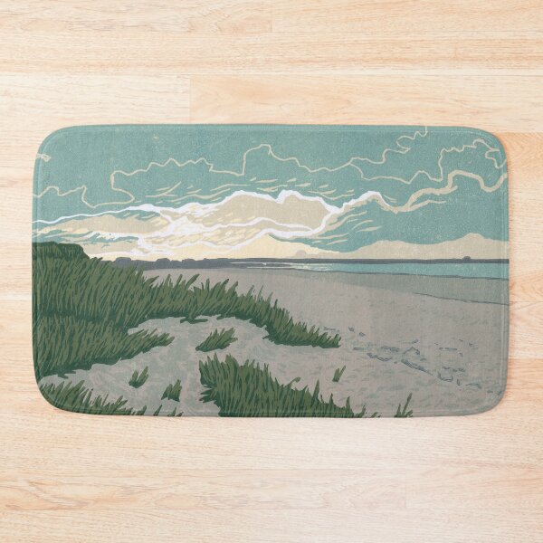 Item preview, Northumberland Coast Linocut Print designed and sold by ShaunMJonesArt.