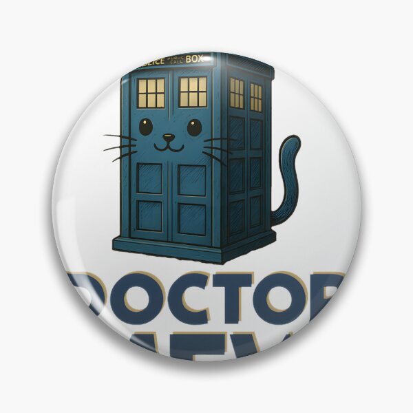 Item preview, Doctor Mew Cute Sci-Fi Cat Time Traveler Feline Physician Art | ⭐⭐⭐⭐⭐ designed and sold by seemaranga2006.