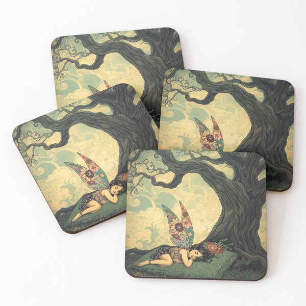 Item preview, Sleeping Fairy Beneath Ancient Tree designed and sold by Reverie & Roses.