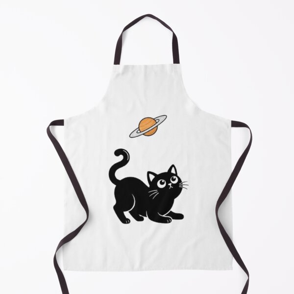 Item preview, Black Cat with Saturn – Cute Space Kitten Art designed and sold by PrintforDesign.