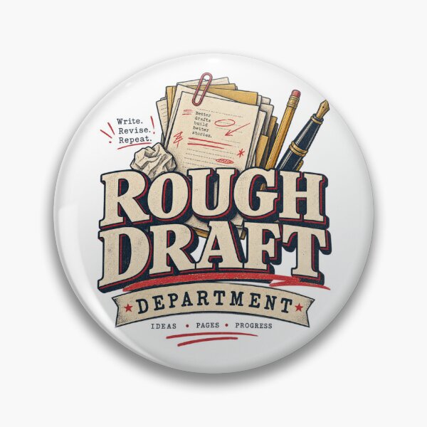 Item preview, Rough Draft Department – Retro Writer Humor & Poetcore Typography designed and sold by Golden Era Studio.