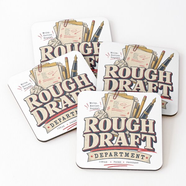 Item preview, Rough Draft Department – Retro Writer Humor & Poetcore Typography designed and sold by Golden Era Studio.