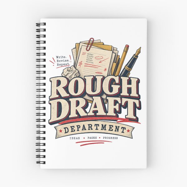 Item preview, Rough Draft Department – Retro Writer Humor & Poetcore Typography designed and sold by Golden Era Studio.