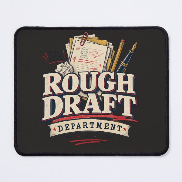 Item preview, Rough Draft Department – Retro Writer Humor & Poetcore Typography designed and sold by Golden Era Studio.