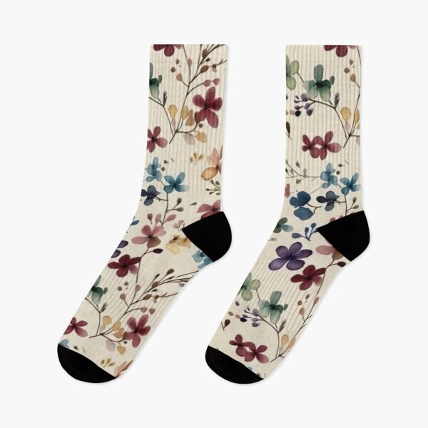 Item preview, Elegantly Moody Watercolor Floral Pattern – Vintage Botanical Cream Linen Aesthetic designed and sold by GozdeSoftChaos.