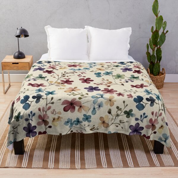 Item preview, Elegantly Moody Watercolor Floral Pattern – Vintage Botanical Cream Linen Aesthetic designed and sold by GozdeSoftChaos.