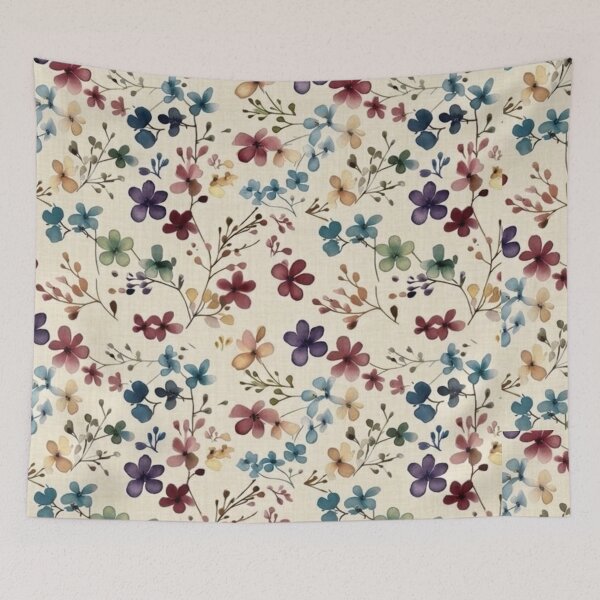 Item preview, Elegantly Moody Watercolor Floral Pattern – Vintage Botanical Cream Linen Aesthetic designed and sold by GozdeSoftChaos.