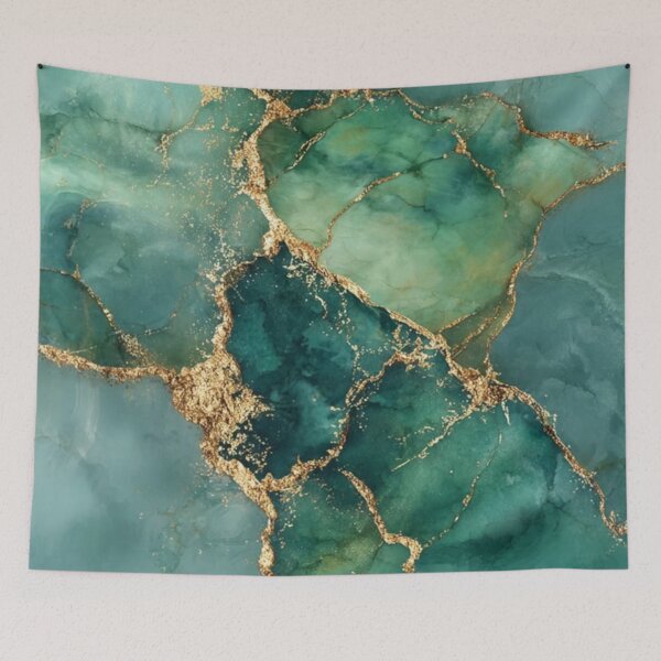 Item preview, Blue Green and Gold Marble  designed and sold by ZedColors.