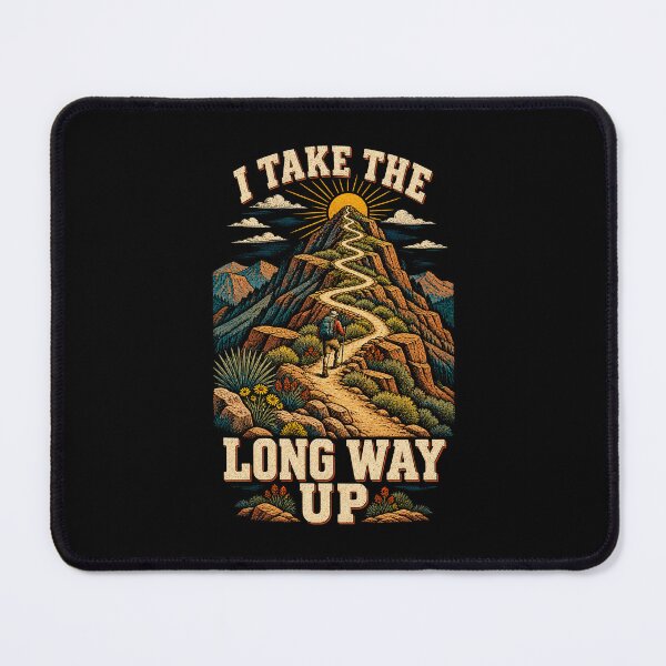 Item preview, I Take The Long Way Up Vintage Hiking Adventure Art designed and sold by Gustavo Navarro.