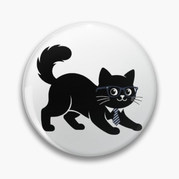 Item preview, Nerdy Black Cat with Glasses – Cute Office Kitten designed and sold by PrintforDesign.