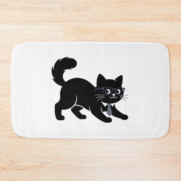 Item preview, Nerdy Black Cat with Glasses – Cute Office Kitten designed and sold by PrintforDesign.