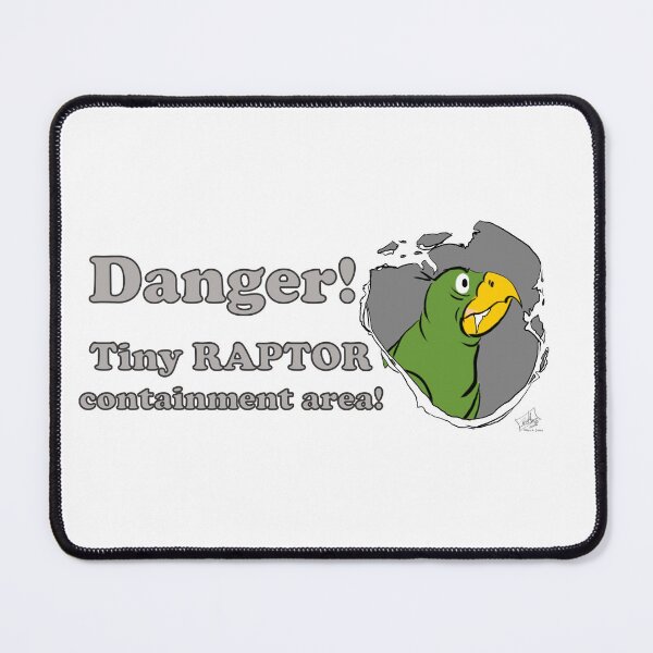 Item preview, Danger! Tiny Raptor Contaiment Area! Green Parrot designed and sold by Laughing Parrot Studio.