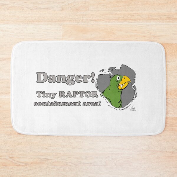 Item preview, Danger! Tiny Raptor Contaiment Area! Green Parrot designed and sold by Laughing Parrot Studio.