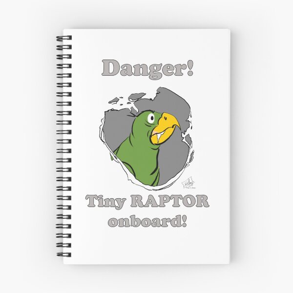 Aperçu de l'œuvre Danger ! Petit rapace à bord ! Perroquet vert créée et vendue par Laughing Parrot Studio.
