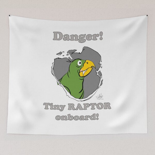 Item preview, Danger! Tiny Raptor onboard! Green Parrot designed and sold by Laughing Parrot Studio.