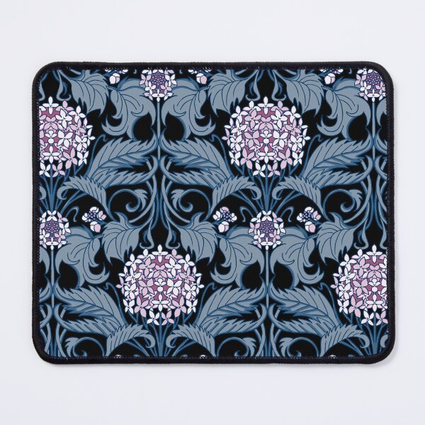 Item preview, moody art nouveau hydrangea vines - pink and steel blue designed and sold by kobyakov.