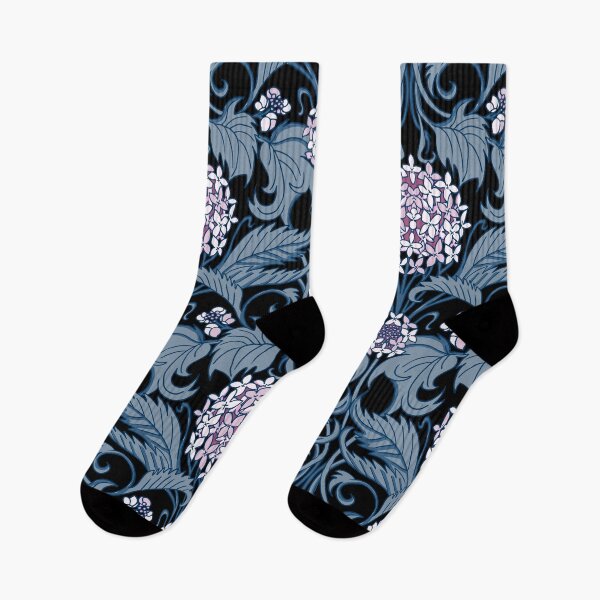 Item preview, moody art nouveau hydrangea vines - pink and steel blue designed and sold by kobyakov.