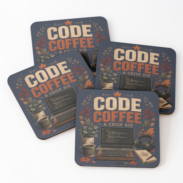 Item preview, Code Coffee & Crisp Air – Cozy Autumn Programmer Design designed and sold by astersgraphics.