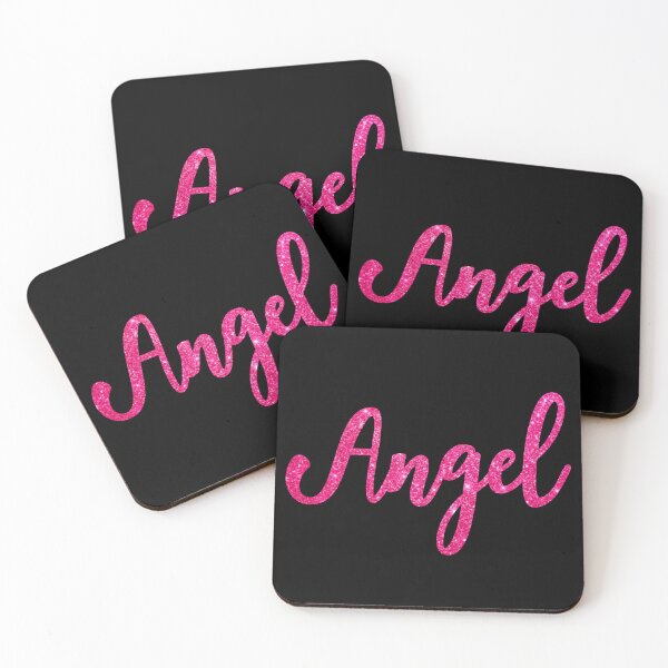 Item preview, Angel Hot Pink Sparkly Personalised Name Design designed and sold by CamilasPrints.
