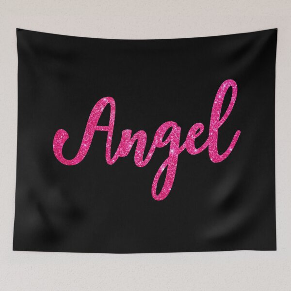 Item preview, Angel Hot Pink Sparkly Personalised Name Design designed and sold by CamilasPrints.