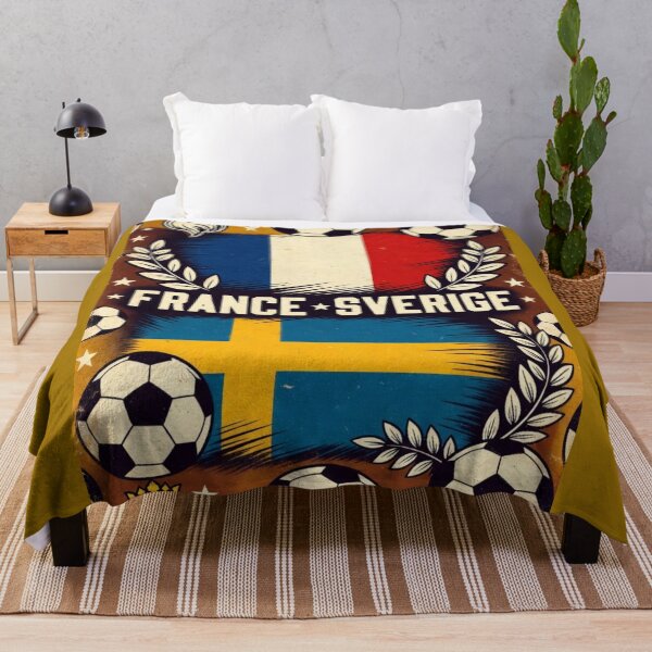 Item preview, France Sverige Retro Match Poster | Vintage France vs Sweden Soccer Art designed and sold by Nexus Space.